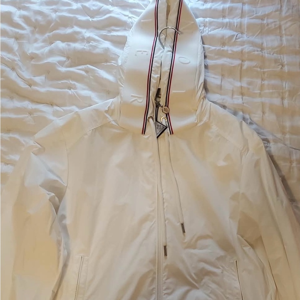 Moncler Cream Jacket with Red and Black Trim